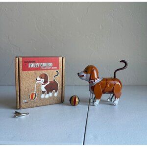 Jolly Bruno Collector's Model Clock Work Dog Puppy with Ball Tin Treasures